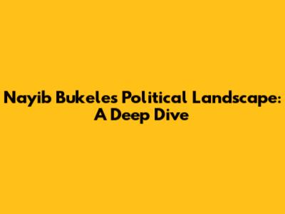 Nayib Bukele's Political Landscape: A Deep Dive