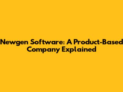 Newgen Software: A Product-Based Company Explained
