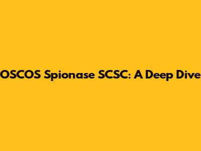 OSCOS Spionase SCSC: A Deep Dive