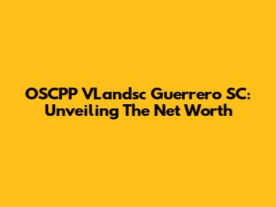 OSCPP VLandsc Guerrero SC: Unveiling The Net Worth