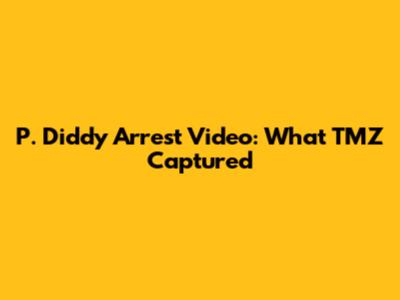 P. Diddy Arrest Video: What TMZ Captured