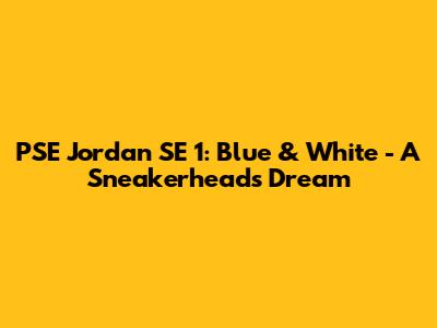 PSE Jordan SE 1: Blue & White - A Sneakerhead's Dream