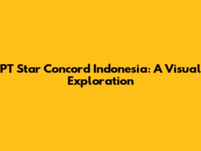 PT Star Concord Indonesia: A Visual Exploration