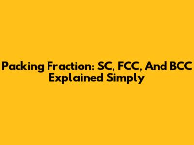 Packing Fraction: SC, FCC, And BCC Explained Simply