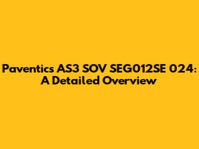 Paventics AS3 SOV SEG012SE 024: A Detailed Overview