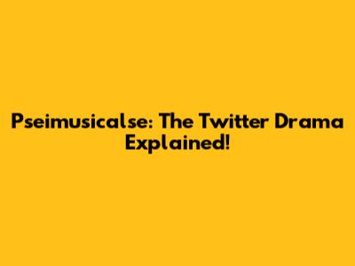 Pseimusicalse: The Twitter Drama Explained!