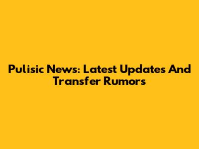 Pulisic News: Latest Updates And Transfer Rumors