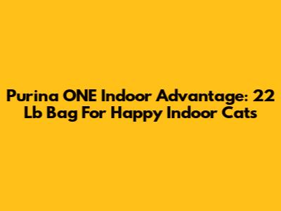 Purina ONE Indoor Advantage: 22 Lb Bag For Happy Indoor Cats