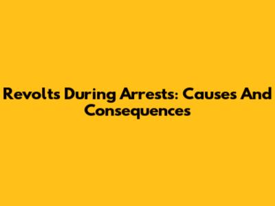 Revolts During Arrests: Causes And Consequences