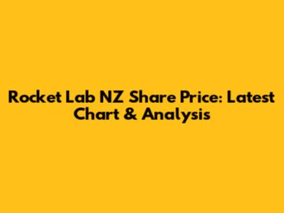 Rocket Lab NZ Share Price: Latest Chart & Analysis