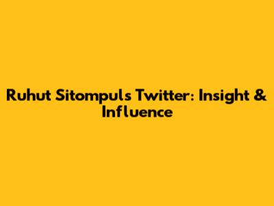 Ruhut Sitompul's Twitter: Insight & Influence