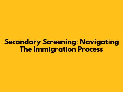 Secondary Screening: Navigating The Immigration Process