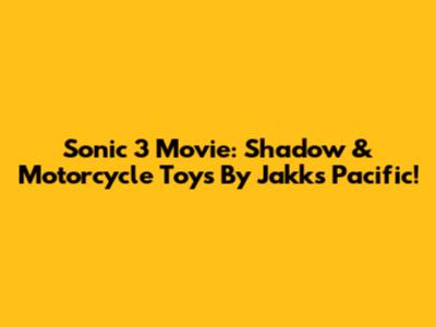Sonic 3 Movie: Shadow & Motorcycle Toys By Jakks Pacific!