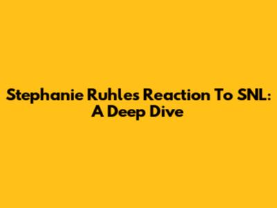 Stephanie Ruhle's Reaction To SNL: A Deep Dive