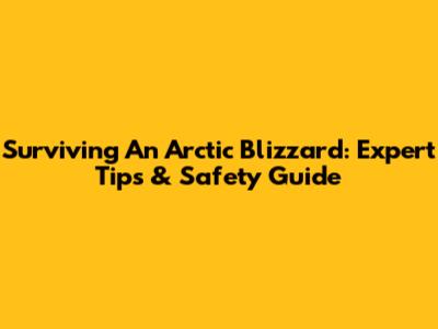 Surviving An Arctic Blizzard: Expert Tips & Safety Guide
