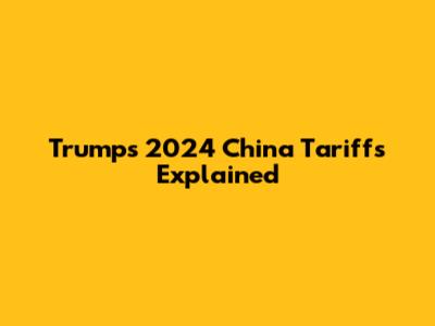 Trump's 2024 China Tariffs Explained