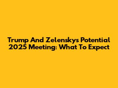 Trump And Zelensky's Potential 2025 Meeting: What To Expect