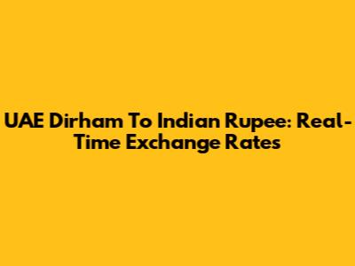 UAE Dirham To Indian Rupee: Real-Time Exchange Rates