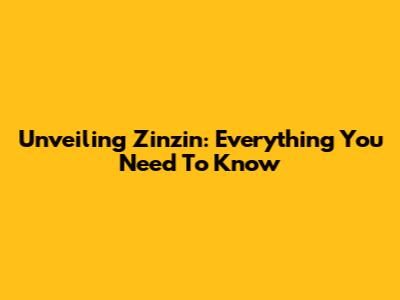 Unveiling Zinzin: Everything You Need To Know
