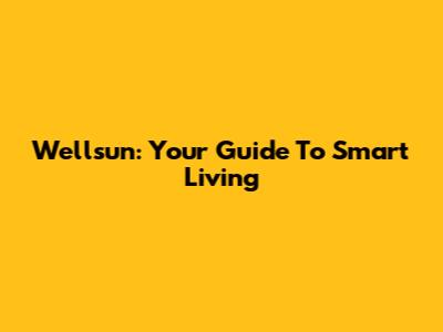 Wellsun: Your Guide To Smart Living