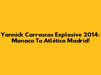 Yannick Carrasco's Explosive 2014: Monaco To Atlético Madrid!